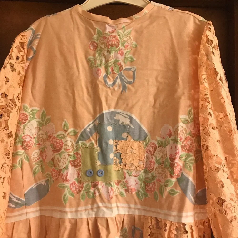 Shari B. Green floral duster Handmade/upcycled - Picture 8 of 12